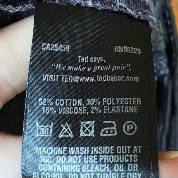 Ted Baker London Mens 34R Gray Khaki Cotton Blend Modern Pants - Picture 6 of 8